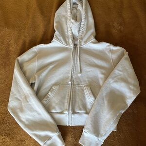 White Zip-Up Hoodie